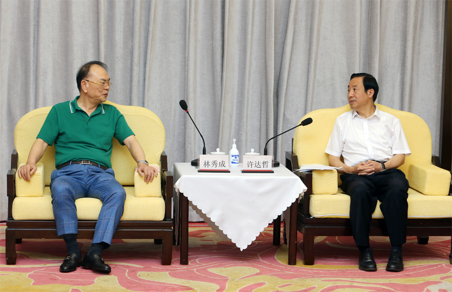 长沙三安第三代半导体项目开工许达哲会见林秀成一行