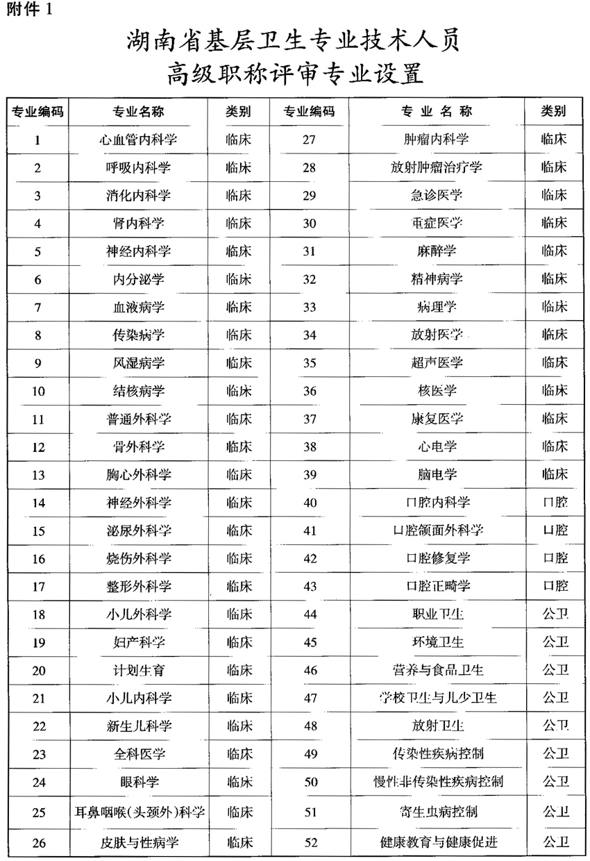 附件2湖南省基层卫生专业技术人员高级职称评审基本标准条件一,评审